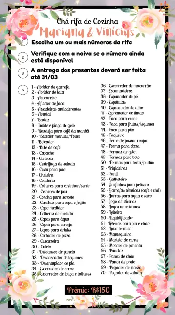 Convite Chá Panela Floral De editável e personalizável