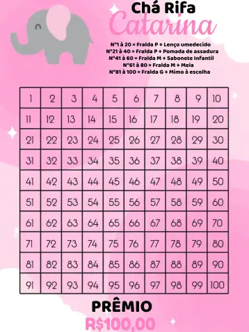 Invitación Baby Elephant Diaper Raffle Tea editable y personalizable