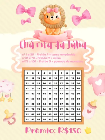 Invitación Baby Shower Raffle Tea Little Lioness Tea editable y personalizable