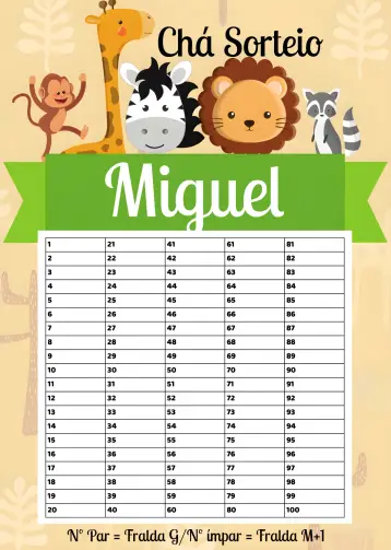 Invite White Safari Diaper Raffle Tea editable and customizable