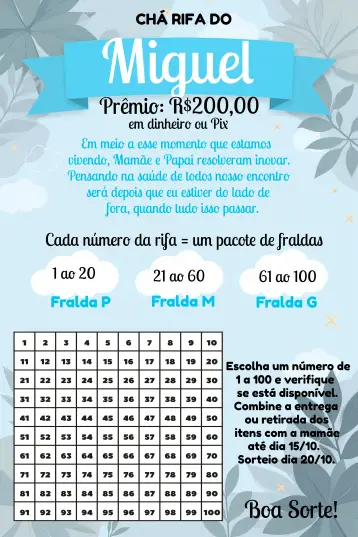 Invitación Banner de Sorteo de Té para Niño editable y personalizable