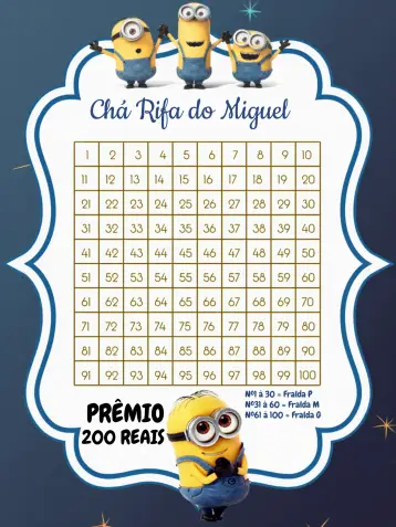Invite Minions Raffle Tea Card editable and customizable