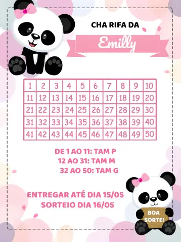 Invite Panda Raffle Tea 1 editable and customizable