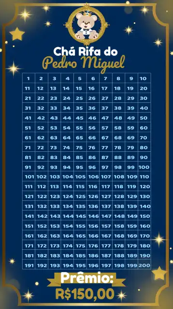 Invite Prince Teddy Bear Raffle Tea Card editable and customizable