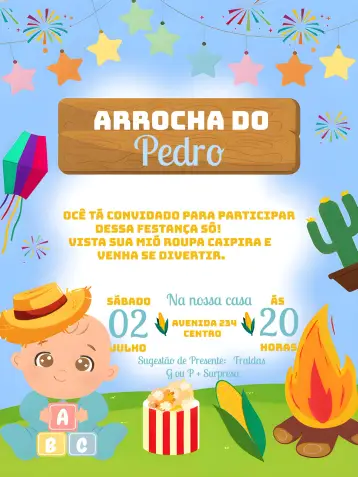 Invite Charraiá Menino João editable and customizable