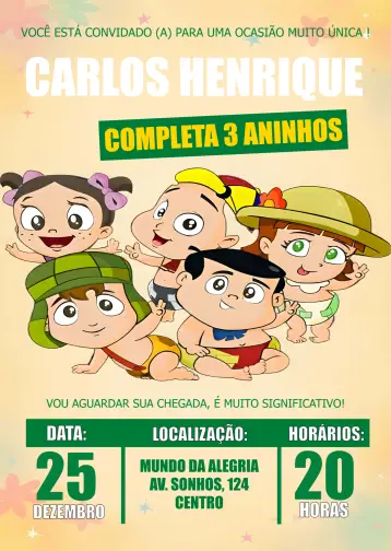 Invite Chaves Baby Chiquinha editable and customizable