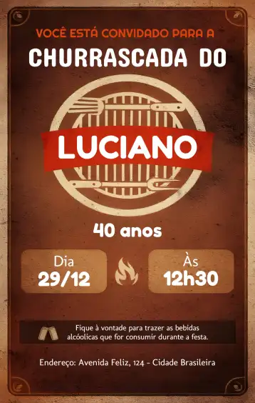 Invitación Parrillada Cerveza editable y personalizable