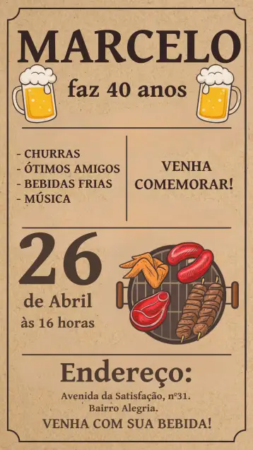 Convite BBQ Chalkboard Beer para barbecue-themed birthday. – tema birthday (chalkboard, rustic, modern, minimalist, crafty)