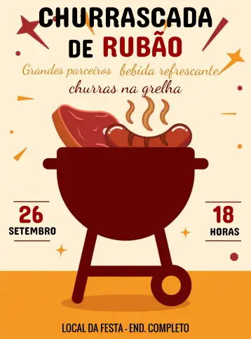 Invite BBQ Grill Barbecue editable and customizable