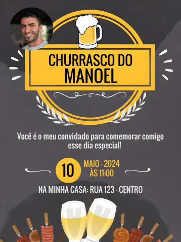 Invite BBQ With Malt Photo editable and customizable