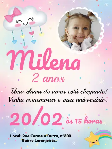 Convite Chuva De Amor Foto editável e personalizável