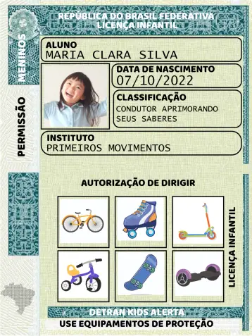 Convite Cnh Infantil Com Foto Carteira editável e personalizável