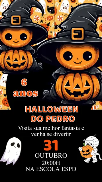 Invite Halloween Birthday Invitation editable and customizable