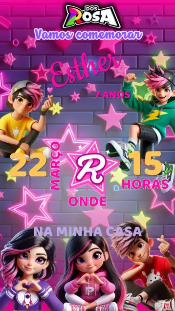 Invite Birthday Invitation Dos Rosas - Emily Vicky editable and customizable