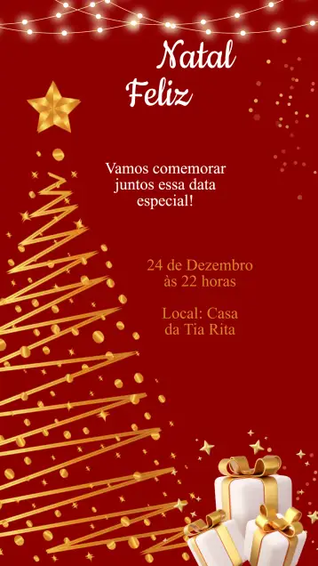 Convite Invitación Cumpleaños Fiesta de Navidad para cumpleaños durante la fiesta de navidad. – tema fechas conmemorativas (festivo, colorido, navideño, brillo, tradicional, encantado)