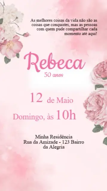 Invite Pink Floral Birthday Invitation editable and customizable