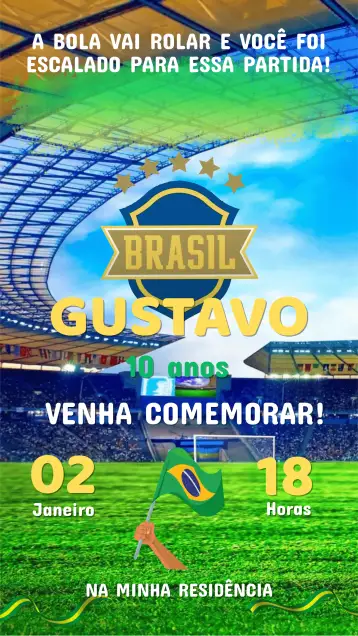 Convite Convite Aniversário Futebol – tema aniversário infantil