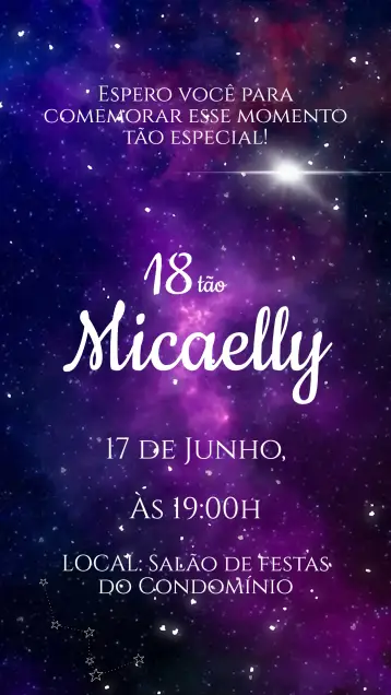 Invite Galaxy Birthday Invitation editable and customizable