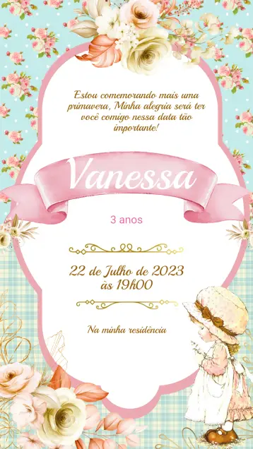 Convite Convite Aniversário Jardim encantado editável e personalizável