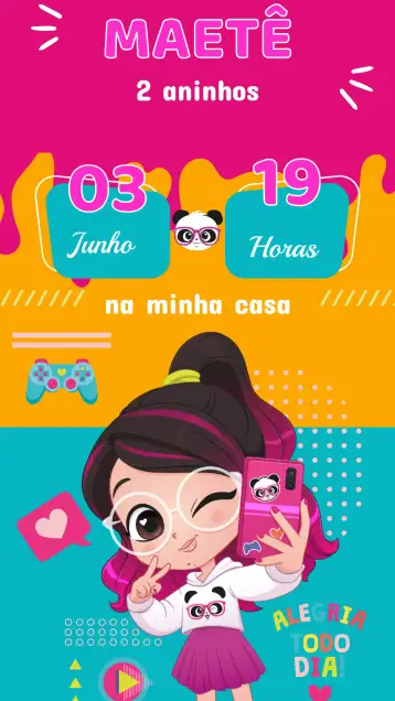 Convite Convite Aniversário Luluca – tema aniversário infantil