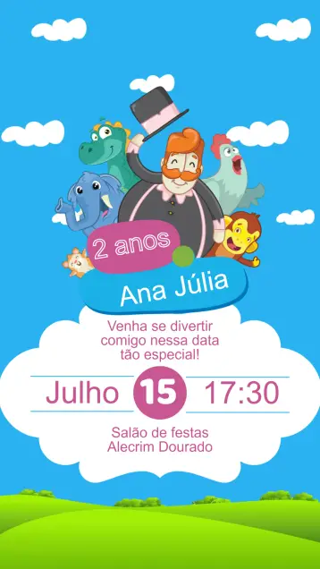 Invite Birthday Invitation Mundo Bita editable and customizable