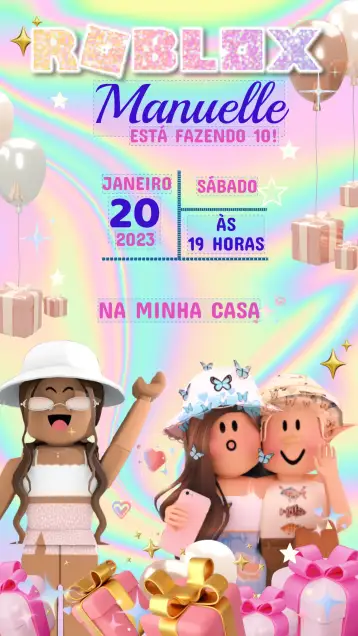 Convite Convite Aniversário Roblox – tema aniversário infantil