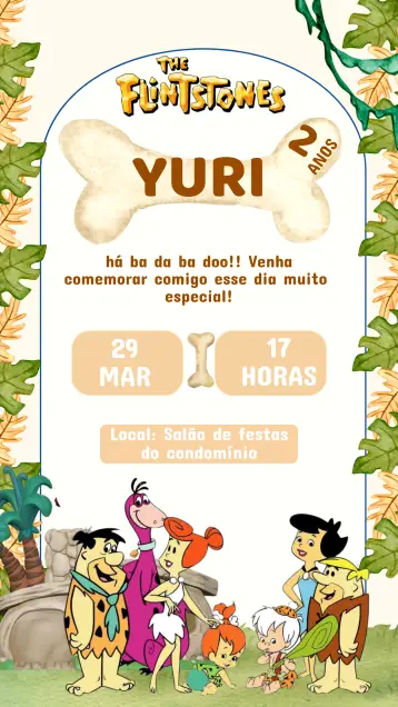 Convite Convite Aniversário The Flinstonnes – tema aniversário infantil