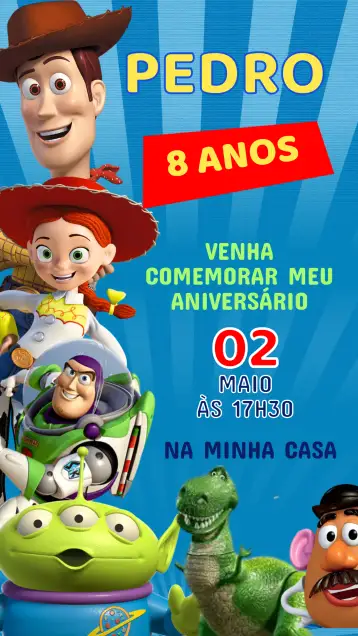 Convite Convite Aniversário Toy Story – tema aniversário infantil