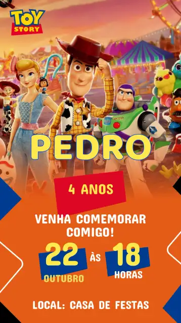 Convite Convite Aniversário Toy Story – tema aniversário infantil