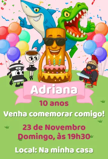 Convite Convite digital italian brainrot editável e personalizável