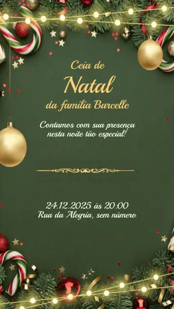 Convite Convite festa de Natal para festa de natal – tema datas comemorativas (festivo, colorido, clássico, vintage, minimalista)
