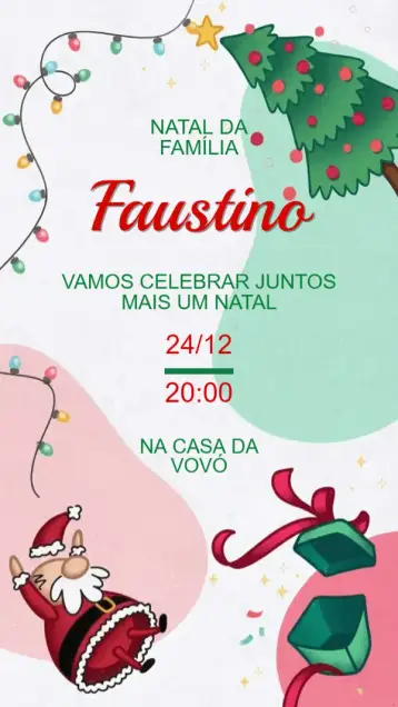 Convite Convite festa de Natal para festa de natal – tema datas comemorativas (festivo, vermelho e verde, dourado, elementos gráficos natalinos, tradicional, moderno)