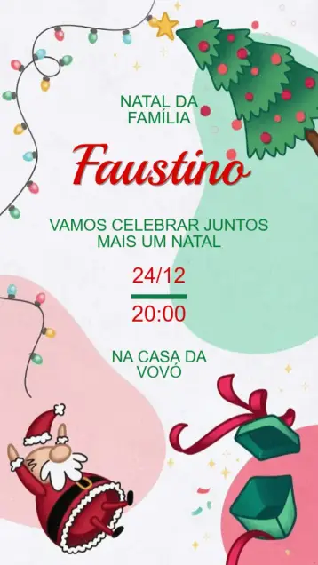 Convite Convite festa de Natal para festa de natal – tema datas comemorativas (festivo, vermelho e verde, dourado, elementos gráficos natalinos, tradicional, moderno)