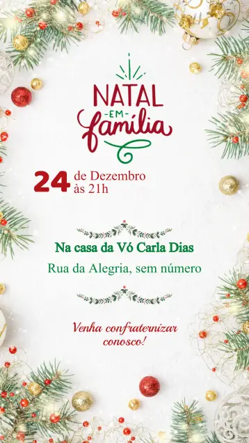 Convite Convite Festa de Natal editável e personalizável