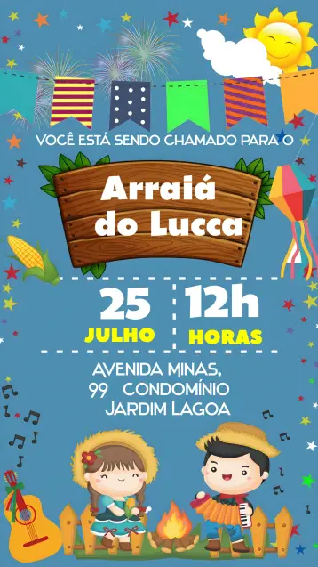 Invite Covnite Junina Party Arraiá editable and customizable