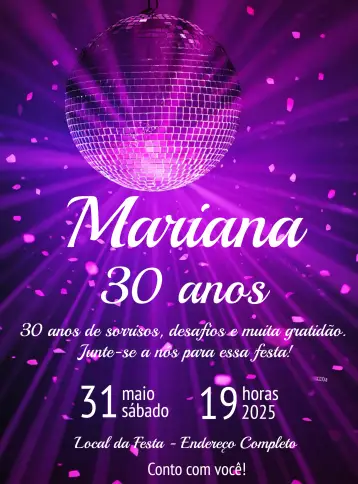 Invitación Baile de Luces editable y personalizable