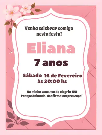 Convite Demon Slayer Nezuko Edit para children's birthday or themed party. – tema most searched for (anime, vibrant colors, kawaii style, fantasy graphic elements, modern, fun)