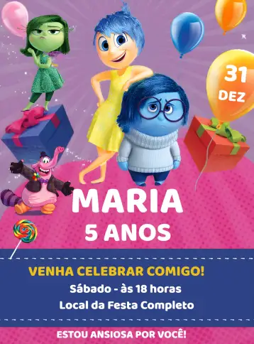 Convite Delightfully Fun para children's birthday with the theme of the movie delightfully fun. – tema most searched for (colorful, playful, modern, childlike, fun, themed)