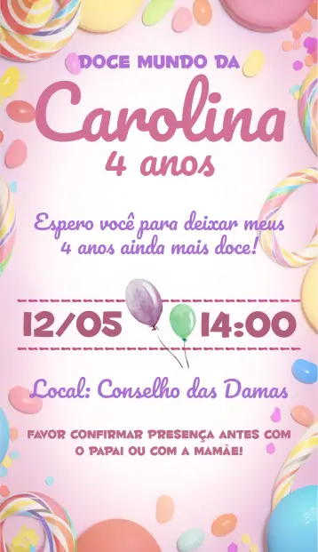 Invitación Repostería Dulces editable y personalizable