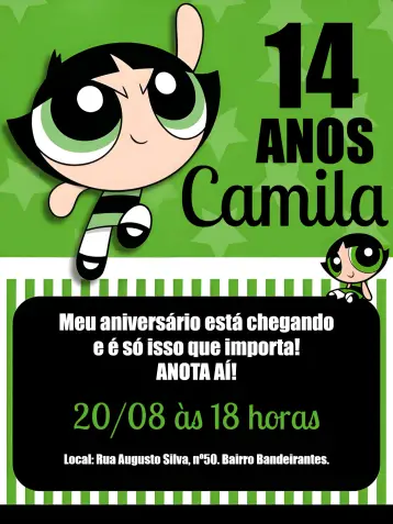 Convite Docinho Nervosinha editável e personalizável