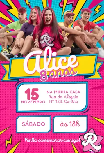 Convite Emily Vick editável e personalizável