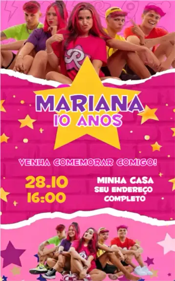 Convite Emily Vick e os Rosas – tema aniversário