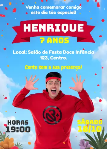 Invite Enaldinho Art editable and customizable