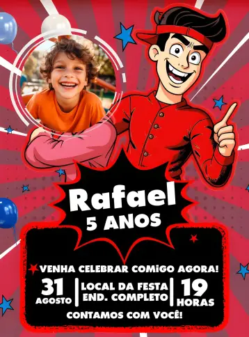 Invite Enaldinho With Photo Youtuber editable and customizable