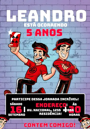 Invitación Enaldinho Rojo editable y personalizable