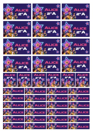 Convite Etiqueta escolar Guerreiras do K-Pop para volta às aulas – tema mais pesquisados (vibrante, moderno, colorido, divertido, jovem, temático)