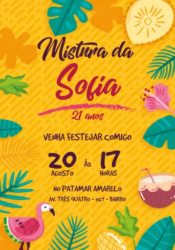 Invite Tropical Farofa editable and customizable