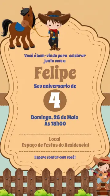 Invite Boaideiro Farm editable and customizable