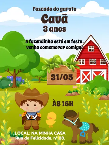 Invite Little Farm Boy editable and customizable