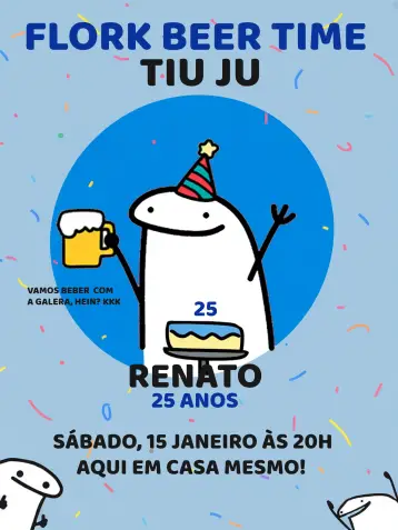 Invitación Flork Cerveza Verde editable y personalizable
